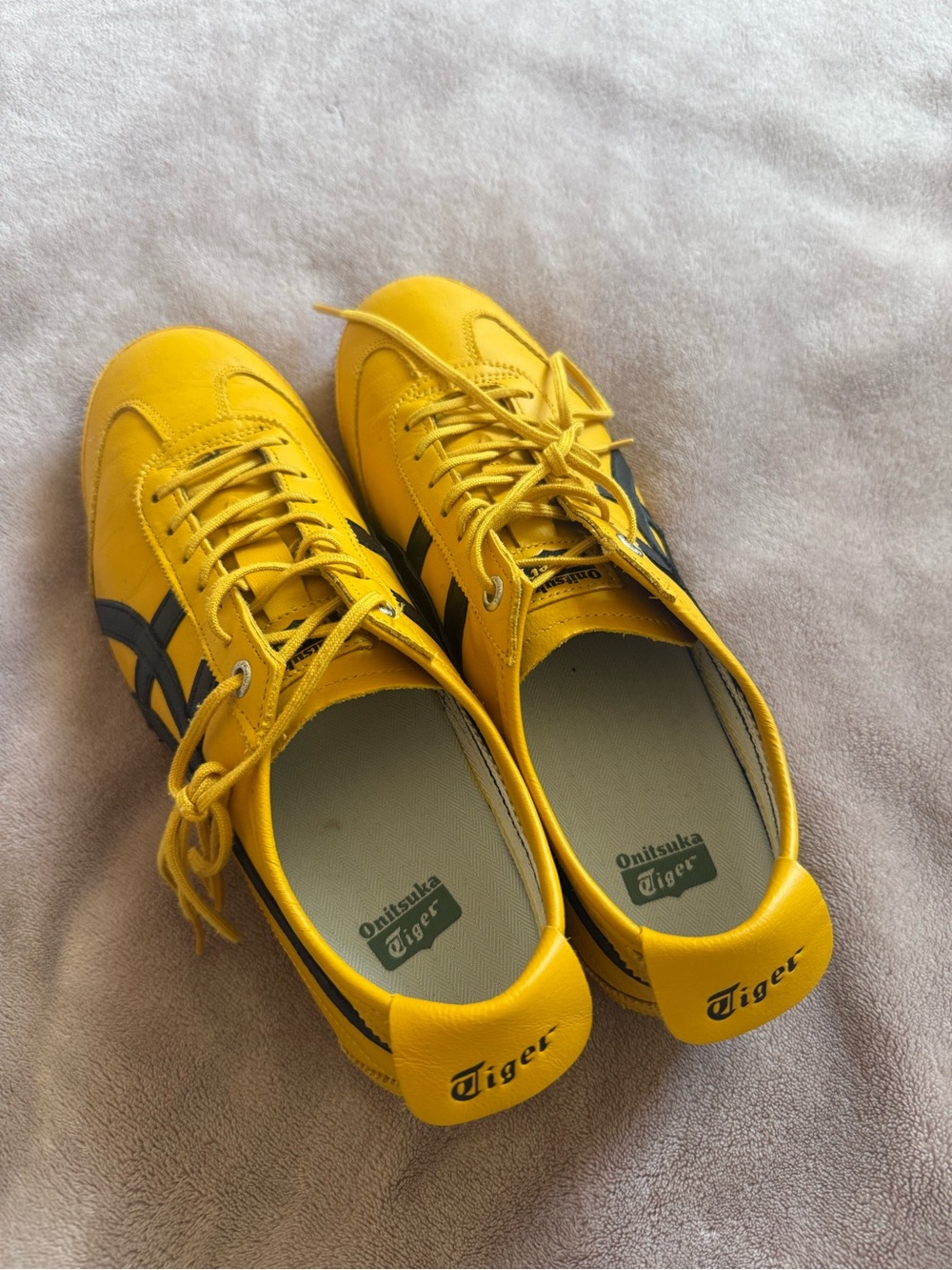 Onitsuka Tiger Yellow Sneakers with Black Stripes
